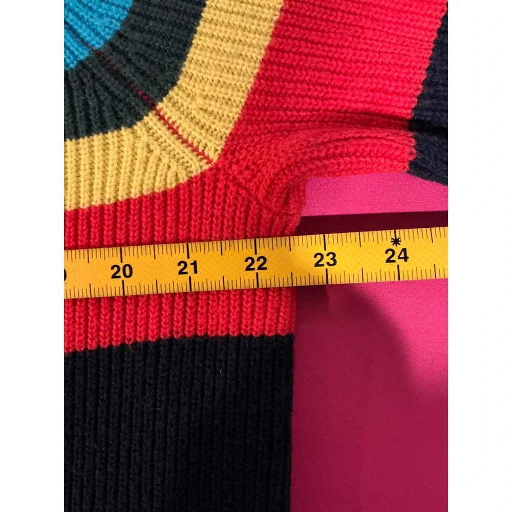 Vintage GAP Mens Crazy Stripe Crew Neck Sweater Sz L‎ Y2K 90's Retro Colorful